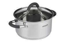Каструля зі скляною кришкою Ardesto Gemini Salerno, 1.2л, нержавіюча сталь, силікон