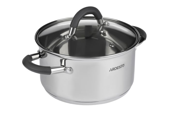 Кастрюля со стеклянной крышкой Ardesto Gemini Salerno,  1.2л, нержавеющая сталь, силикон