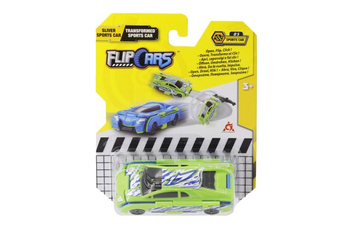Машинка-трансформер Flip Cars 2 в 1 Спорткары, Спорткар осколок и Спорткар трансформер