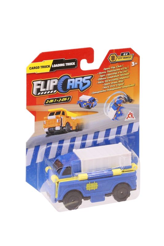 Машинка-трансформер Flip Cars 2 в 1 Городской транспорт, Грузовик и Погрузчик