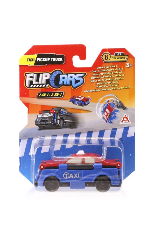 Машинка-трансформер Flip Cars 2в1 Міський транспорт, Таксі і Пікап