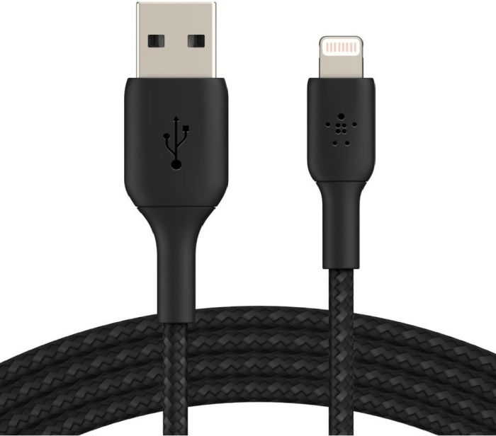 Кабель USB-A > Lightning зарядки/синхронизации Belkin 2м, витой, черный