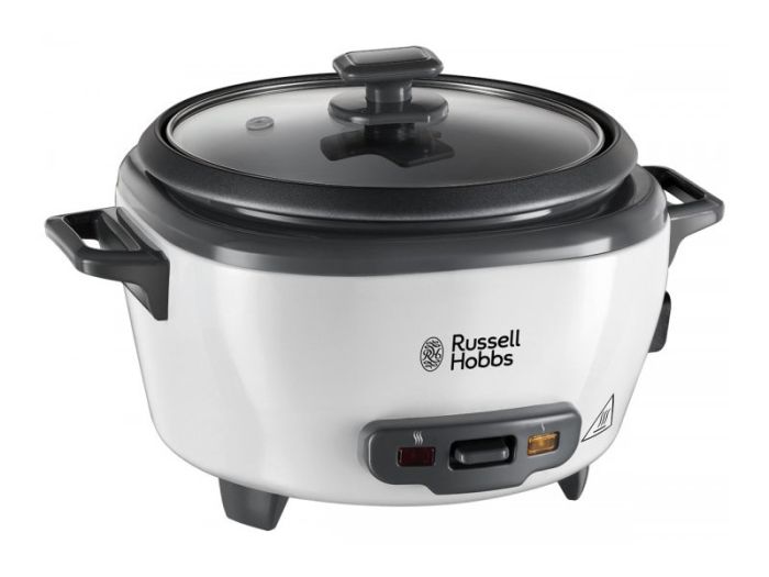 Рисоварка Russell Hobbs Medium, 300Вт, чаша-1.4л, механическое управл., съемная крышка, нерж. сталь, черно-белый