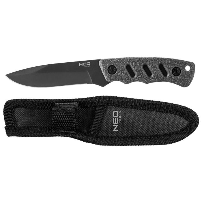 Нож тактический Neo Tools Bushcraft, 165мм, лезвие 94мм, 3Cr13, ручка TPR, нейлоновый чехол