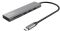 Хаб Trust Halyx USB-С > 3xUSB-А 3.2/SD/microSD, Алюминий, 0.15м, Серый