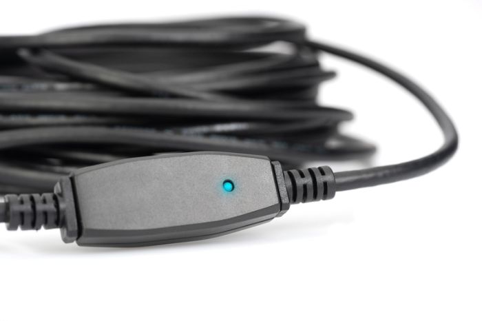 Удлинитель DIGITUS USB 3.0 Active Cable, A/M-A/F, 20м, черный