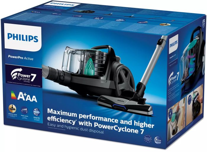 Пылесос Philips контейнерный 5000 Series, 900Вт, конт пыль -1,5л, НЕРА, черный