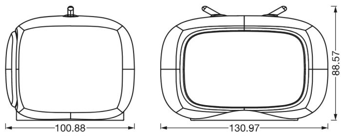 Cвітильник нічник з акумулятором LEDVANCE NIGHTLUX TOUCH Retro TV 2.5Вт 3000К  20Лм 1200мА•год RGBW USB-A > microUSB білий