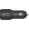 Зарядное устройство автомобильное Belkin 24Вт 2хUSB-A, кабель USB-A > USB-C 1м, черный