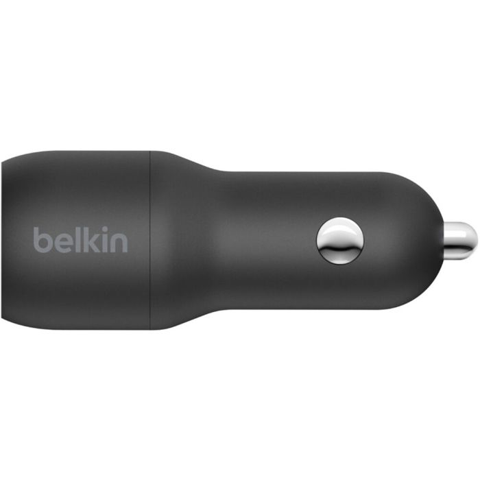Зарядное устройство автомобильное Belkin 24Вт 2хUSB-A, кабель USB-A > USB-C 1м, черный
