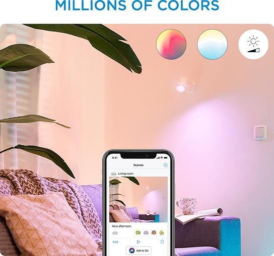 Светильник точечный накладной умный WiZ IMAGEO Spots, 1х5W 2200-6500K RGB белый