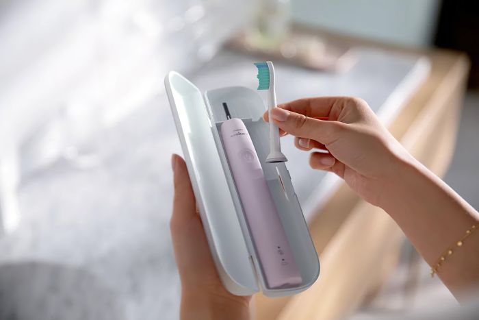 Щітка зубна електр. Philips, Sonicare 3100 series, 31т. колив/хв, насадок-1, рожевий