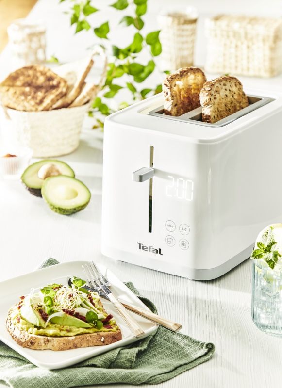 Тостер Tefal Sense 850Вт, LED дисплей, пластик, белый