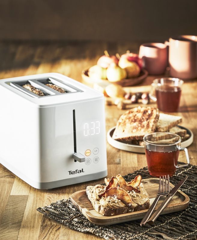 Тостер Tefal Sense 850Вт, LED дисплей, пластик, белый