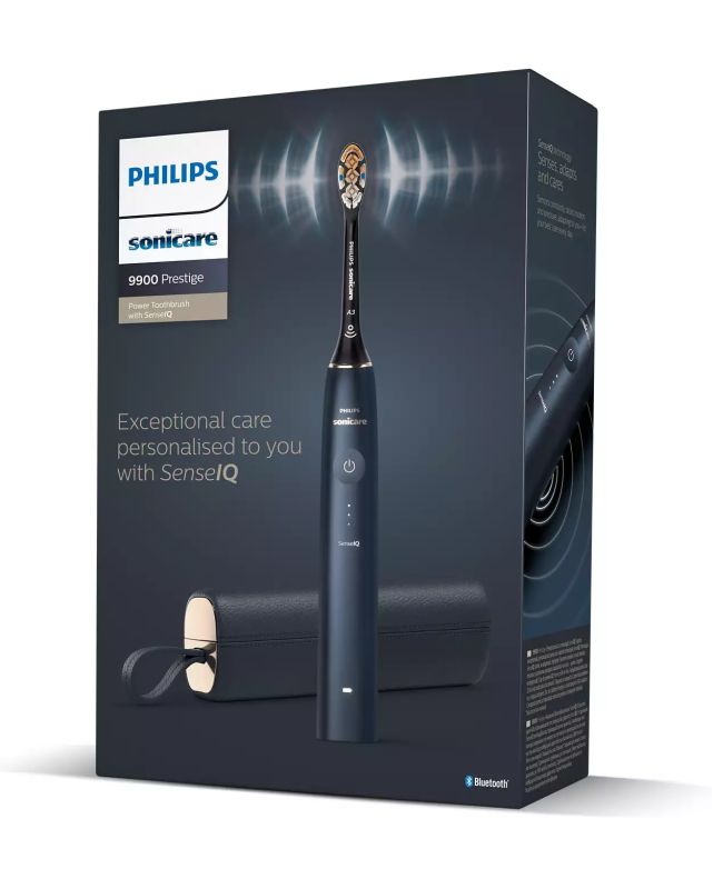 Щітка зубна електр. Philips, Sonicare DiamondClean Prestige 9900, 62т. колив/хв, насадок-1, SenseIQ, зарядний чохол, чорний