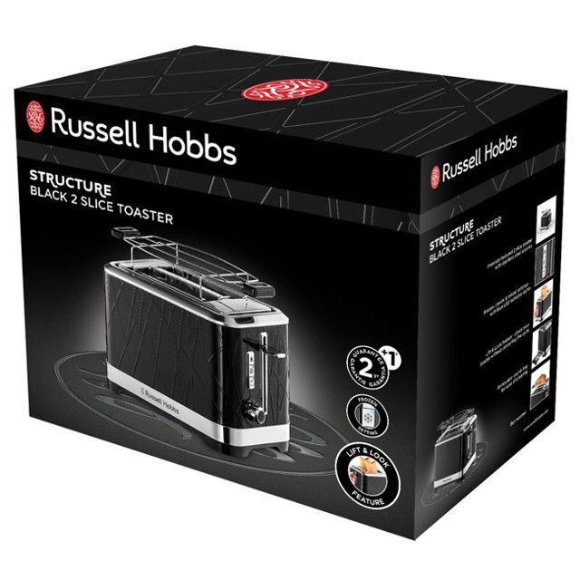 Тостер Russell Hobbs Structure, 1050Вт, пластик, чёрный