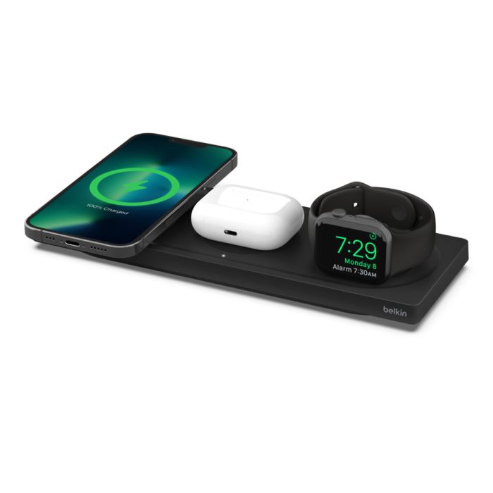 Зарядний пристрій бездротовий Belkin 3в1 MagSafe PRO iPhone/Watch/AirPods, чорний
