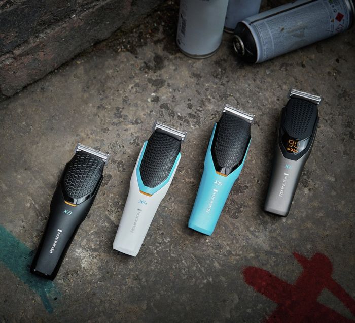 Машинка для стрижки Remington Power X Series X4, мережа+акум., насадок-3, сталь, біло-чорний