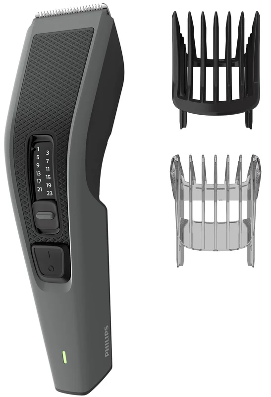 Машинка для стрижки  Philips Series 3000, акум., роторный мотор, насадок-2, сталь, чорно-серый