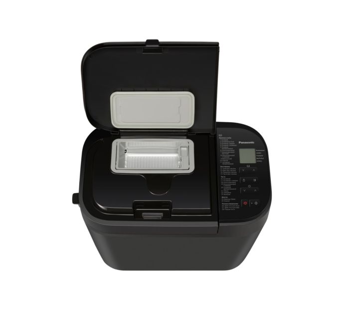 Хлібопічка Panasonic 550Вт, програм-28, макс.вага -1.25кг, форма-прямокутник, пластик, чорний