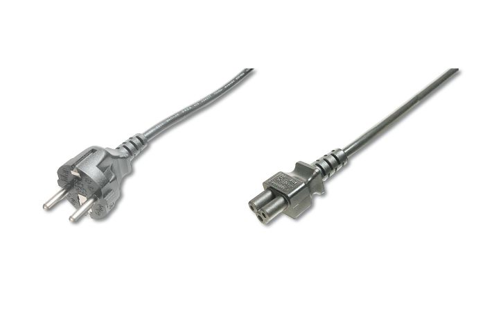 Кабель живлення DIGITUS Schuko CEE 7/7 (Typ-F) - C5 M/F, 1.2м, чорний