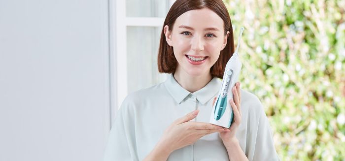 Іригатор Panasonic портативний, чаша 130 мл, Ni-Mh акум. в компл., біло-блакитний