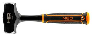 Молоток кувалда Neo Tools 1500г 28см монолитная стальная конструкция, рукоятка двухкомпонентная