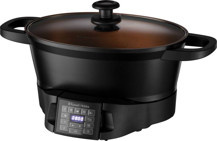 Мультиварка Russell Hobbs GoodToGo, 1000Вт, чаша-6.5л, електронне керув., знімна кришка, кераміка, чорний
