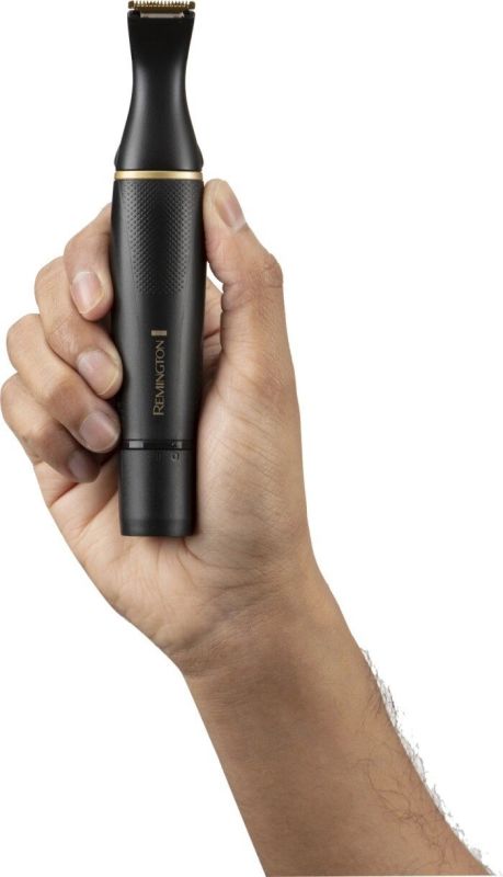 Триммер Remington T-Series для бороды, усов, окантовки,бровей, носа и ушей, ААх1, вибрационный мотор, насадок-4, сталь, черн.