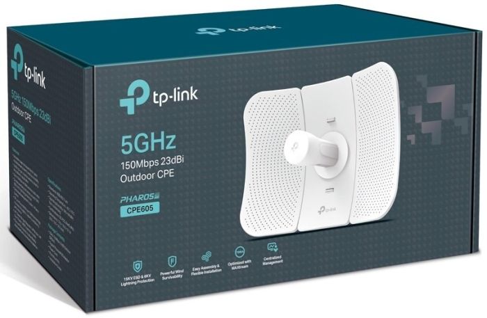 Точка доступа TP-LINK  N150 5ГГц 1xFE LAN, 23 дБи наружн. Passive PoE TP-Link CPE605