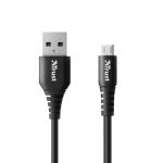 Кабель заряджання/синхронізації Trust Ndura, USB-A > microUSB, 1м, силіконовий, чорний