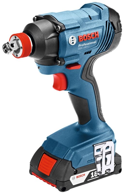 Винтоверт ударный аккумуляторный Bosch GDX 180-Li 18В АКБ 2х2А·час 2800об·мин 180Нм M6-M14 кейс 1.1кг
