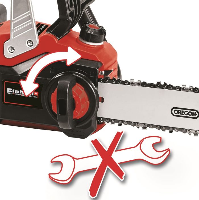 Пила цепная аккумуляторная Einhell GP-LC 36/35 Li-Solo, 18В PXC, шина 35см, бесщеточная, 15м/с, 3.79кг, без АКБ и ЗП