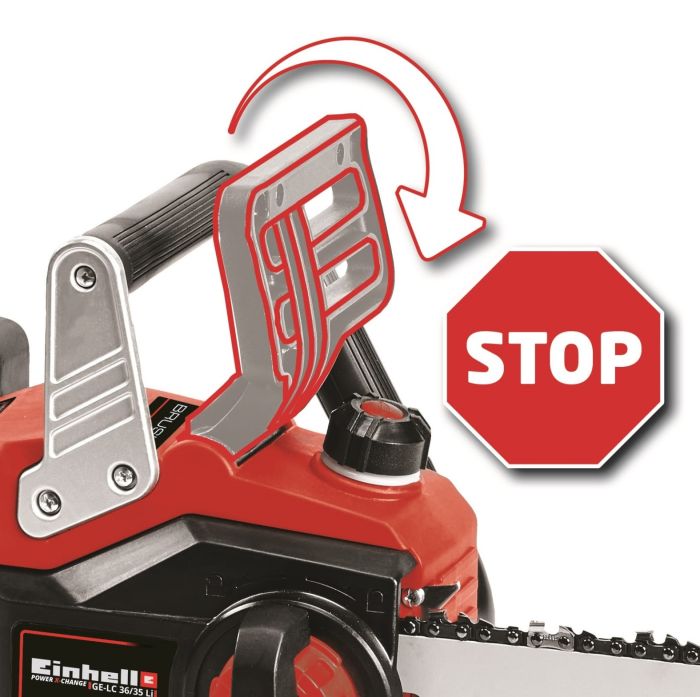 Пила цепная аккумуляторная Einhell GP-LC 36/35 Li-Solo, 18В PXC, шина 35см, бесщеточная, 15м/с, 3.79кг, без АКБ и ЗП