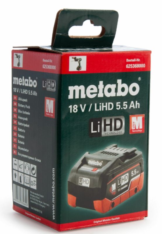 Аккумулятор Metabo LIHD 18В 5.5А·час 0.98кг