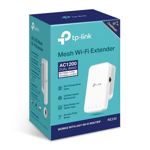 Розширювач покриття WiFi TP-LINK  AC1200, 1хFE LAN, MESH TP-Link RE330