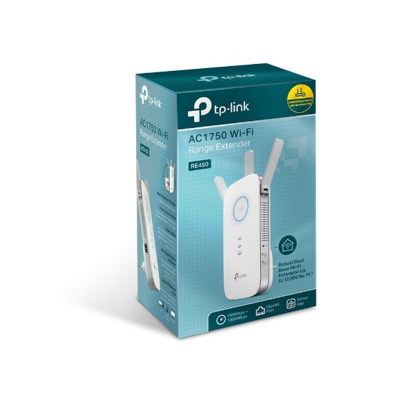 Расширитель покрытия WiFi TP-LINK  AC1750, 1хGE, MESH TP-Link RE450