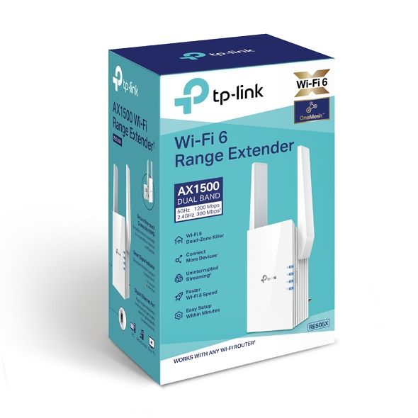 Расширитель покрытия WiFi TP-LINK  AX1500, 1хGE LAN, MESH TP-Link RE505X