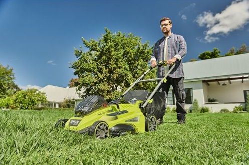 Газонокосилка аккумуляторная Ryobi Max Power RLM36X46H50PG 36В акб 1х5А·ч 46см 45л 20-70мм 17.8кг