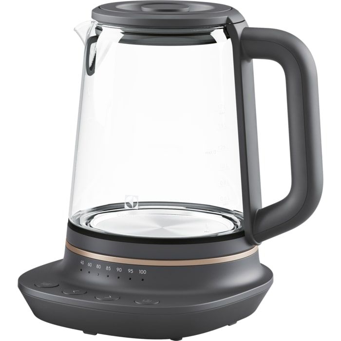 Електрочайник Electrolux 1.7л, Strix, скло, заварник, підтримка температури, чорний