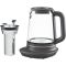 Електрочайник Electrolux 1.7л, Strix, скло, заварник, підтримка температури, чорний