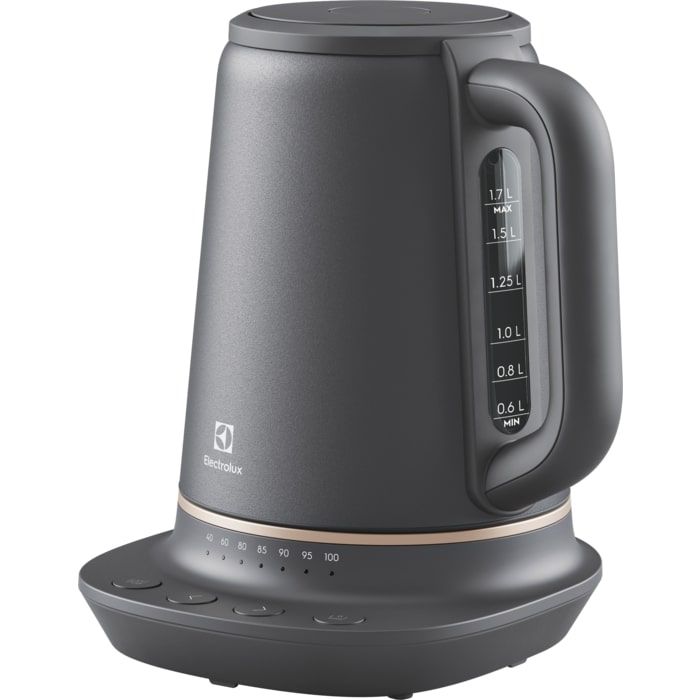 Електрочайник Electrolux 1.7л, Strix, метал, підтримка температури, чорний матовий
