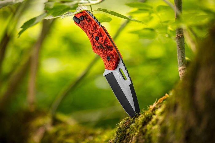 Ніж тактичний Neo Tools Full Tang, 200мм, лезо 90мм, рукоятка з алюмінію, кремінь, чохол