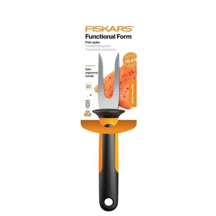 Вилка для рыбы Fiskars Functional Form, 19см, нержавеющая сталь, пластик, черный