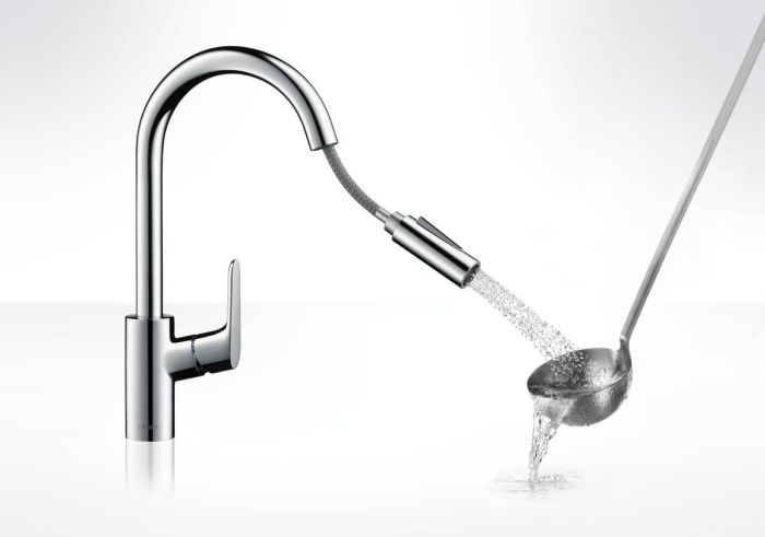 Змішувач для кухні Hansgrohe Focus, довж.виливу - 235мм, витяжний, 1важіль, KM240, хром