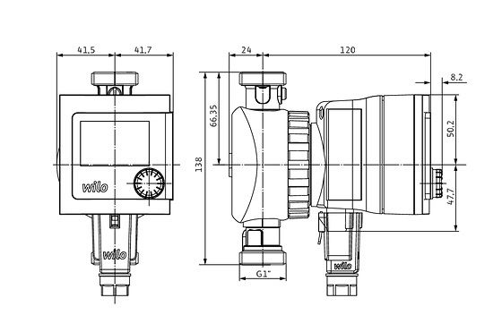 Насос циркуляционный Wilo Star-Z Nova T, G 1, 10 бар, 138мм, 7Вт, 230В