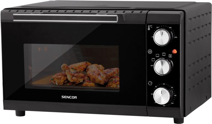 Печь электрическая Sencor SEO, 20л, 1650Вт, механич., гриль, конвенция, черная