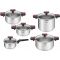 Набор посуды Tefal Cook&Clip, 10 предметов, нержавеющая сталь, бакелит, стекло