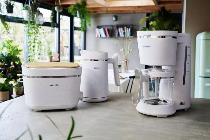 Тостер Philips Series Eco Conscious Edition 830Вт, крышка от пыли, пластик, белый