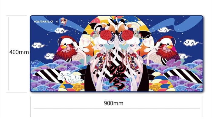 Коврик для мыши Varmilo Lovebirds Blue Desk Mat XL (900х400х3мм)